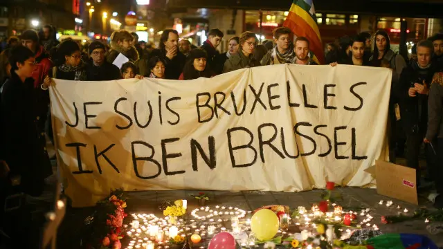 Траур в центре Брюсселя