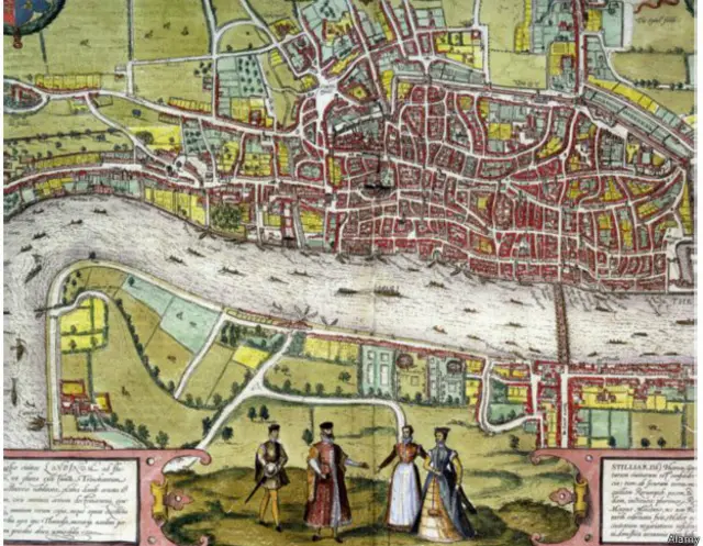 د الیزابېت د وخت لندن- په کافي کچه په کې ګڼه ګوڼه وه چې بهرنیان په کې ورکېدای شول