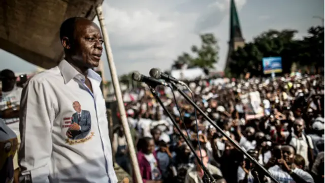 L'opposant Jean Marie Michel Mokoko lors d'une sortie politique à Brazzaville (Photo d'archives)
