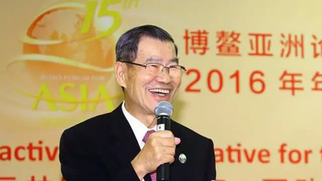 台湾前副总统萧万长召开记者会,并表示两岸经贸关系并不会因为政党轮替有所改变。