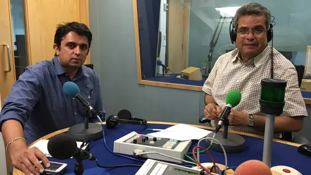 सुरजीत के पौत्र संदीप सिंह बसी रेहान फ़ज़ल के साथ बीबीसी स्टूडियो में.