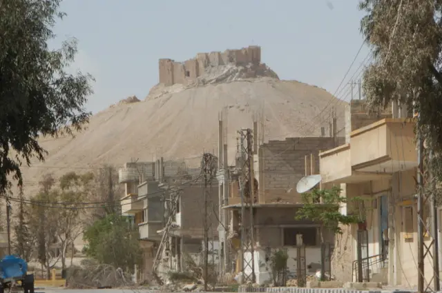 La ciudad antigua de Palmira vista desde el centro moderno
