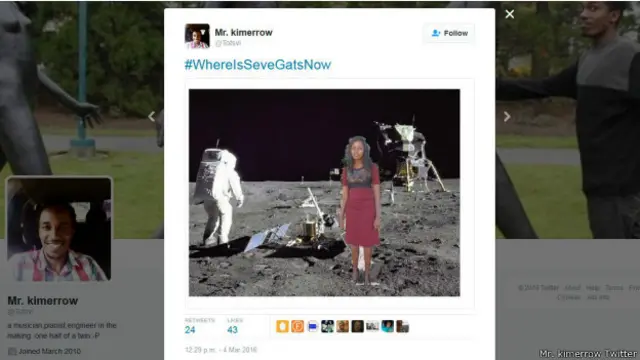 Sege Gat insertada en foto en la Luna