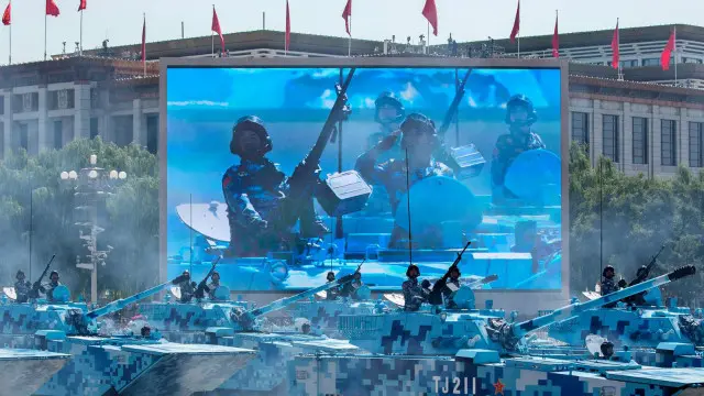 Parte del desfile militar chino