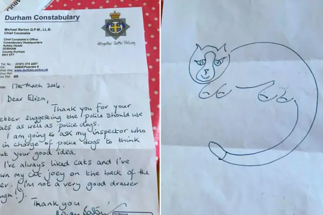 Письмо начальника полиции графства Дарем