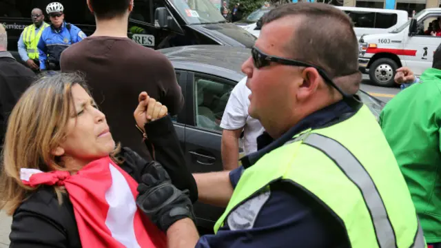 ABD'li güvenlik görevlileri devreye girerek tartışmaları yatıştırmaya çalıştı.