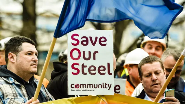 英国钢铁工人示威