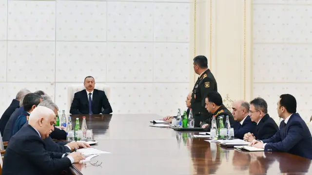 الهام علی‌اف در نشست شورای امنیت جمهوری آذربایجان