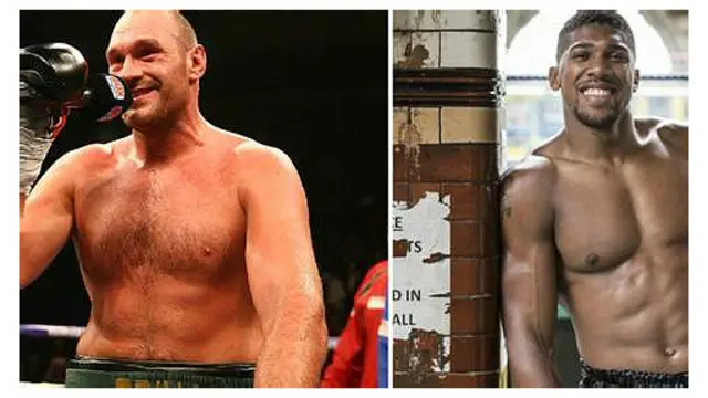 آنتونی جاشوا (راست) و تایسون فیوری (چپ)