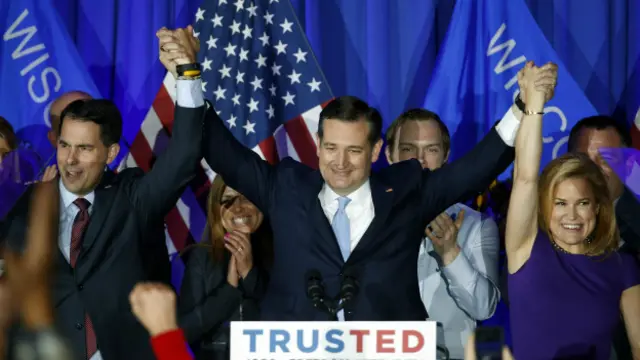 Scott Walker,Ted Cruz y su esposa Heidi
