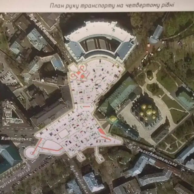 На фото візуалізація підземного паркування, яке оприлюднила громадська активістка Євгенія Кулеба. Саме вона першою почала привертати увагу громадськості до цієї теми.