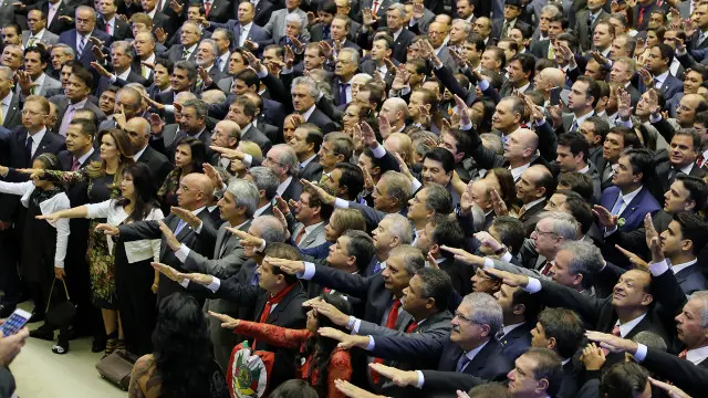 Posse da Câmara eleita para o período 2015-2019; votos de homens tiveram mais peso na escolha, aponta estudo