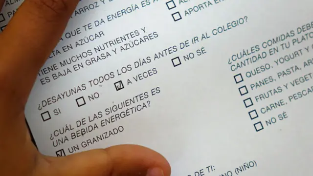 Cuestionario sobre alimentación