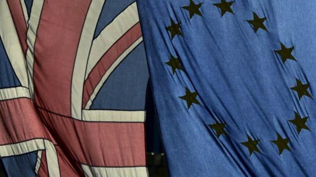 英國和歐盟旗幟