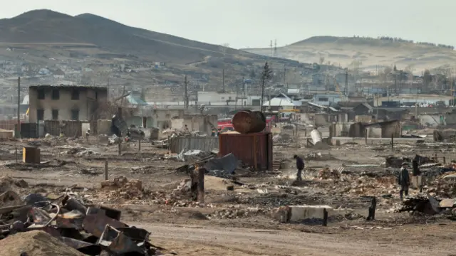 Последствия пожаров в Хакассии