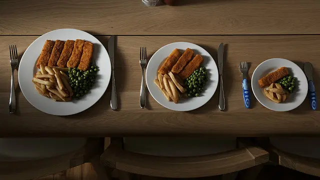 ¿Cuán grande fue la porción que te comiste?