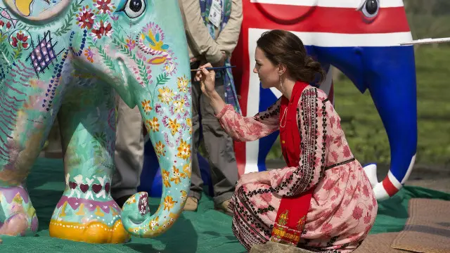 Герцог и герцогиня Кембриджские в парке Казиранга