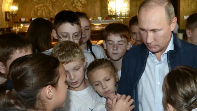 Putin with children