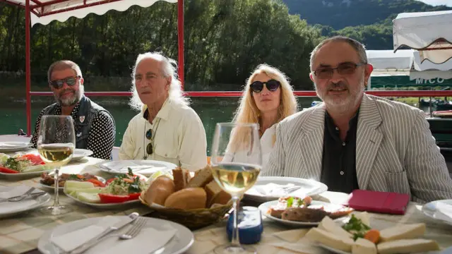 Сева с женой, БГ и Марат Гельман