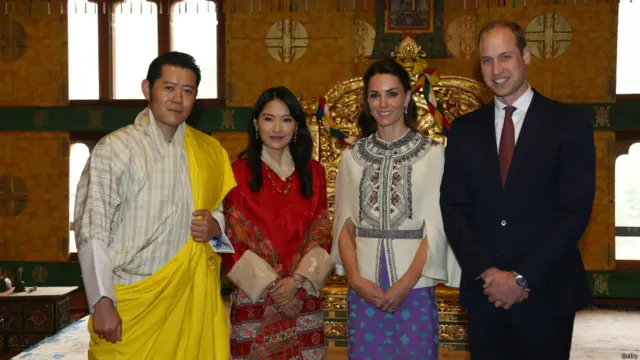 Герцог и герцогиня Кембриджские с королем и королевой Бутана