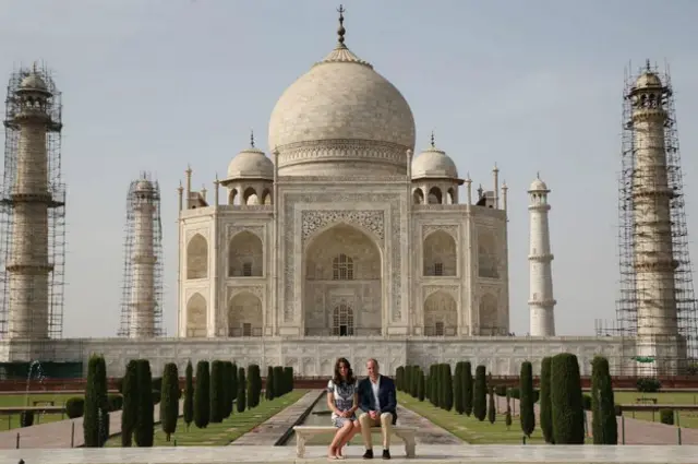 William y Kate en el Taj Mahal
