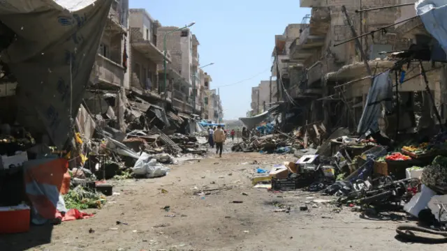 مراۃ النمان میں دوپہر کے وقت ایک سبزیوں کے بازار کو نشانہ بنایا گیا
