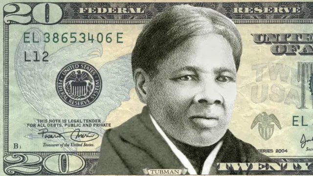 Una foto referencia de cómo podría verse el billete de 20 dólares con la imagen de Harriet Tubman