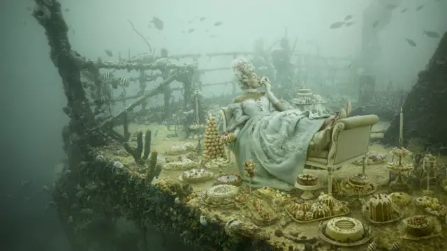 Franke contó que su anterior exhibición en el Vandenberg fue visitada por 10.000 buzos y que planea inaugurar otra en Carolina del Norte en julio, en el marco de su serie "The sinking world". (Foto: Andreas Franke)