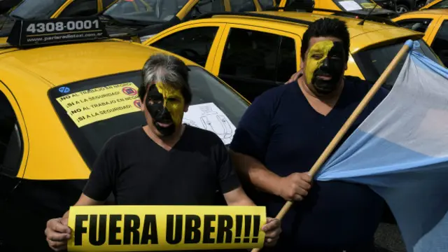 Protesta de Uber en Argentina
