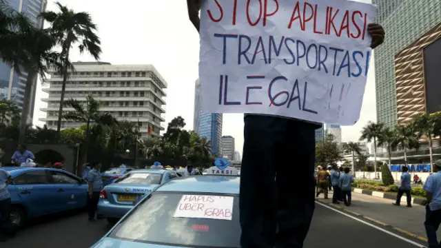 Protesta de Uber en Indonesia