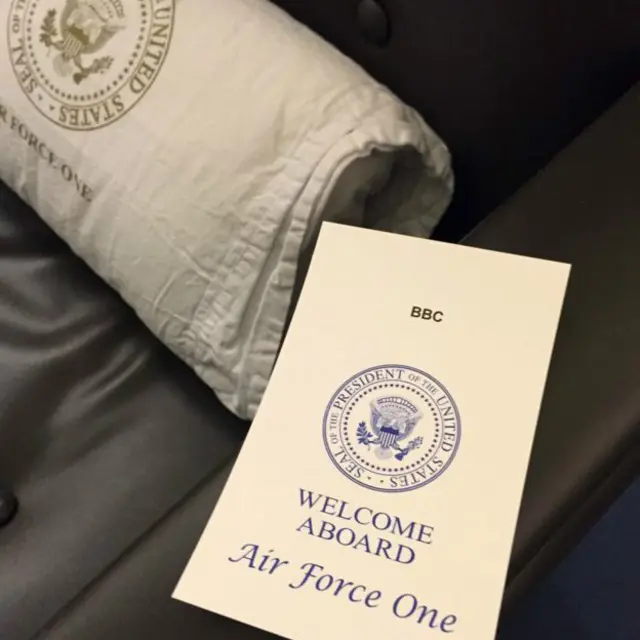 La bienvenida al Air Force One.