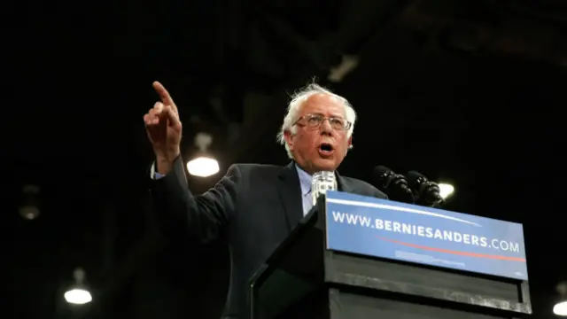 民主党总统参选人桑德斯。