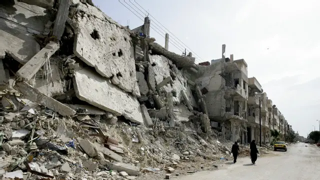 أحد أحياء حمص المدمرة