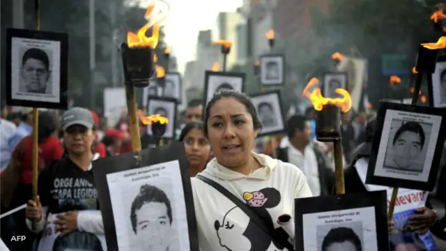 Protesta por la desaparición de estudiantes de Ayotzinapa