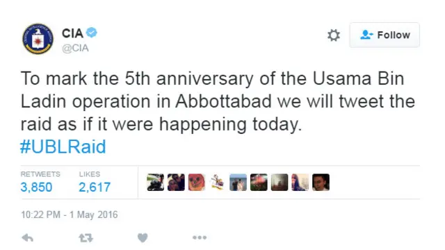 اسامہ بن لادن مئی 2011 میں پاکستان کے شہر ایبٹ آباد میں امریکی نیوی سیلز کی کارروائی کے دوران ہلاک کیے گئے تھے