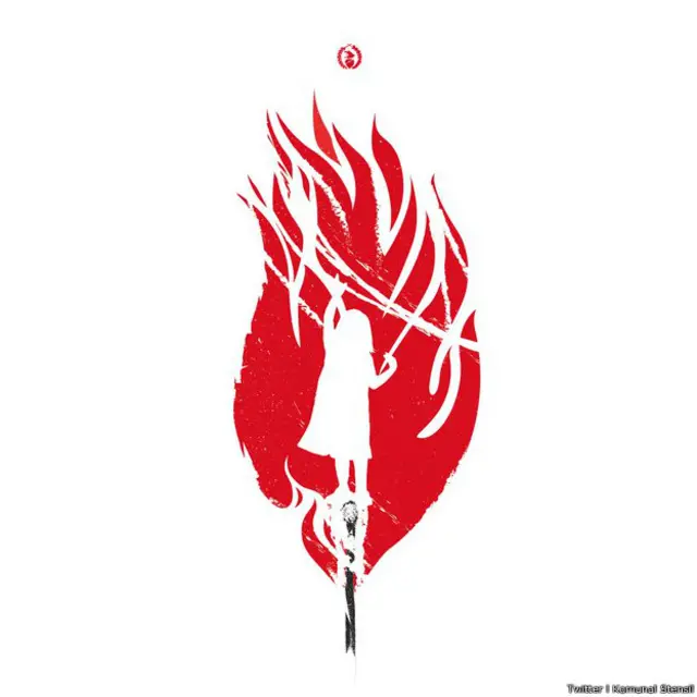 Sebuah ilustrasi yang dikicaukan oleh @komunalstensil terkait tagar Nyala Untuk Yuyun.