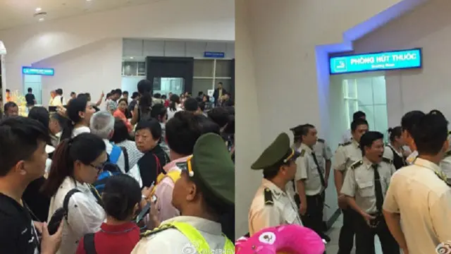 Mạng Weibo đưa hình nhốn nháo tại sân bay Cam Ranh