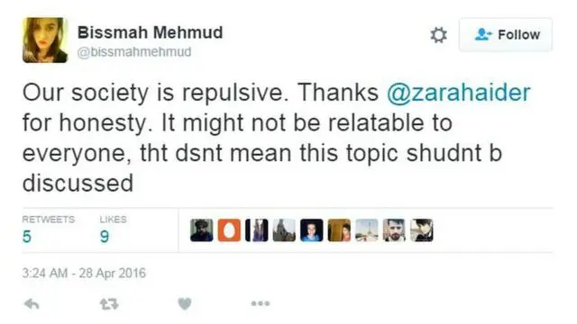 Bissmah Mehmud menulis: Masyarakat kita itu penuh penyangkalan. Terima kasih Zahra Haider untuk kejujurannya. Mungkin tak semuanya merasa terwakili, tapi bukan berarti topik ini tak layak didiskusikan.