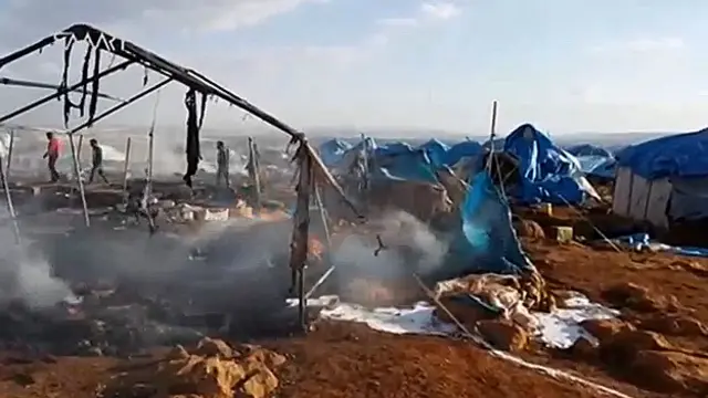 Лагерь беженцев после авиаудара