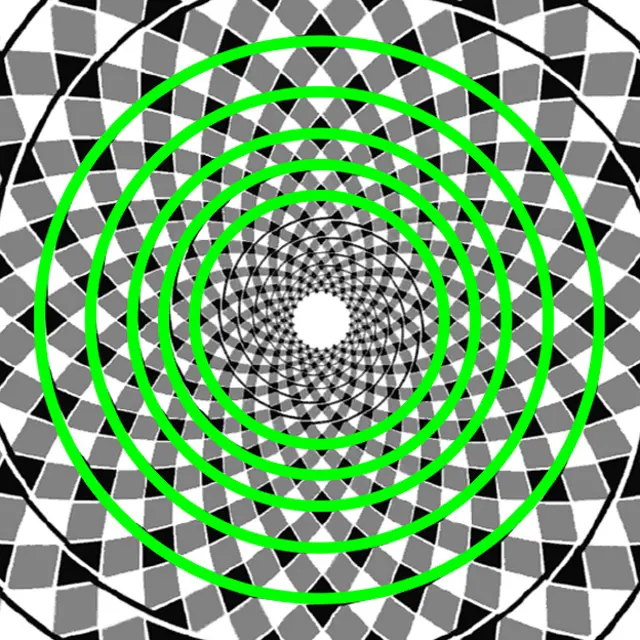 Pues resulta que no es una espiral. Es una ilusión también conocida como "La falsa espiral" o con su nombre original "La ilusión del cordón retorcido".