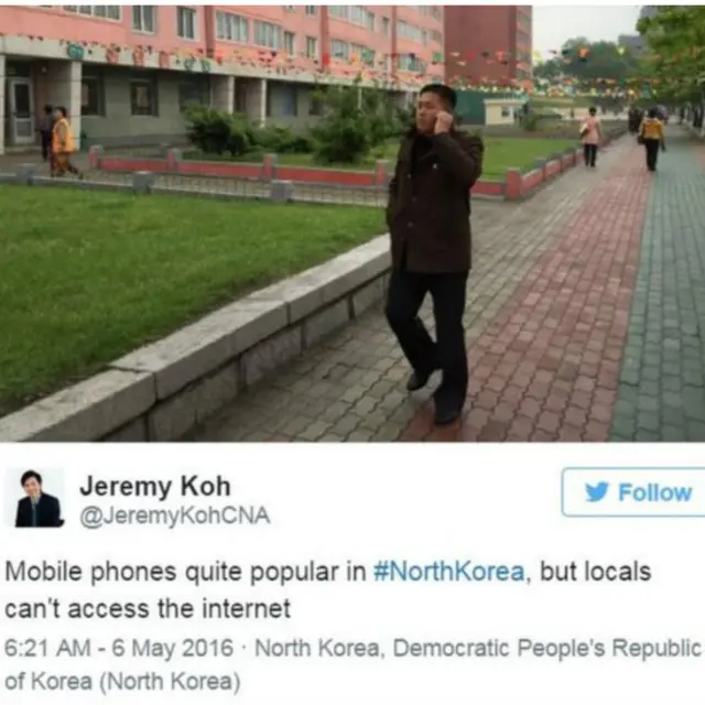 CNA的记者说，朝鲜本地人上网仍然受限。