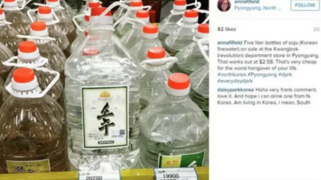 《华盛顿邮报》记者发现，朝鲜本地的烈酒一升只卖1.79英镑。