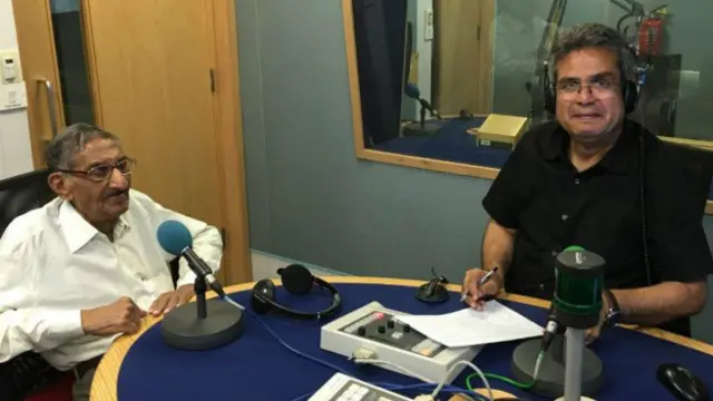 इंदिरा गांधी के निजी चिकित्सक रहे पीके माथुर बीबीसी स्टुडियो में.