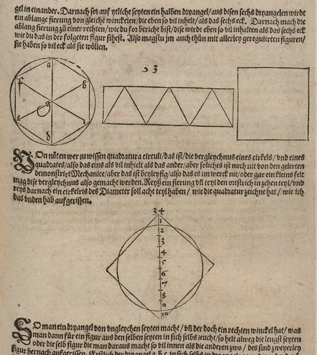 El famoso artista del Renacimiento alemán, Alberto Durero, intentó resolver el problema de la cuadratura del círculo, sin éxito.