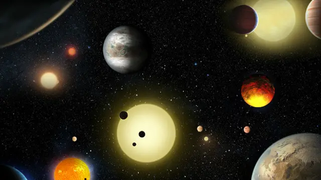 Ilustración de exoplanetas