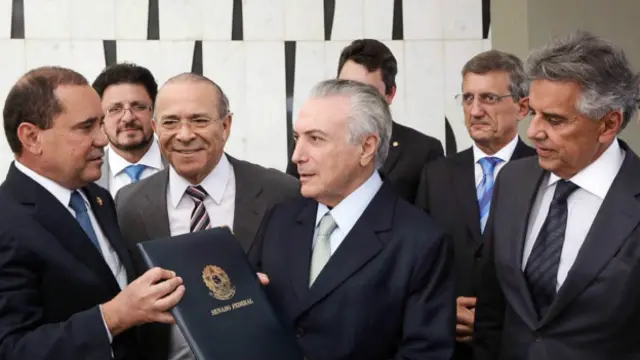 Michel Temer al asumir la presidencia