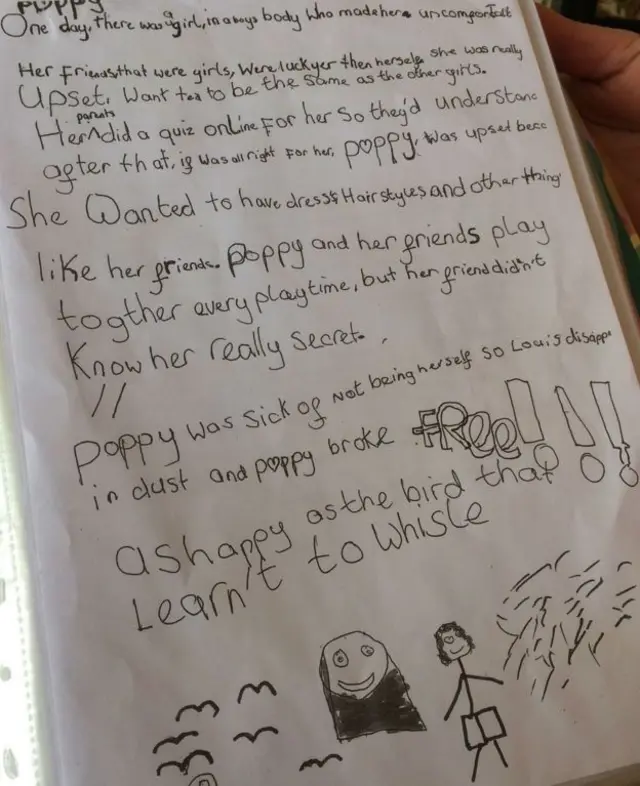 Поппи стала девочкой в девятилетнем возрасте и написала такое стихотворение