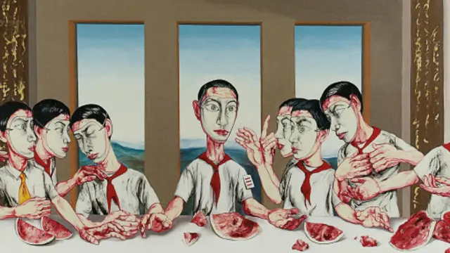曾梵志作品《最後晚餐》局部
