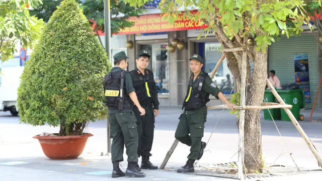 Lực lượng an ninh tại Phố đi bộ Nguyễn Huệ - Sài Gòn