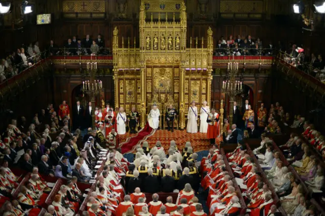 Палата лордов во время открытия парламента